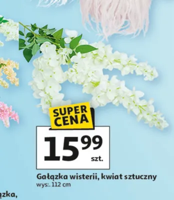 Gałązka wisterii, kwiat sztuczny promocja w Auchan