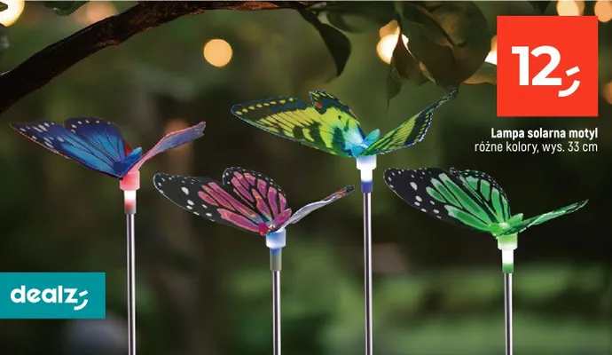 Lampa solarna motyl różne kolory promocja w Dealz