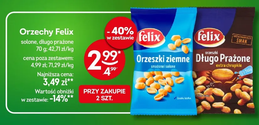 Orzechy Felix solone promocja w Żabka