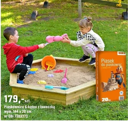 Piasek do piaskownicy promocja w OBI