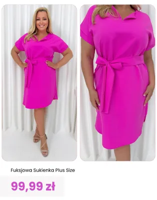 Sukienka fuksjowa ModnaKiecka.pl Plus Size promocja w Modna Kiecka