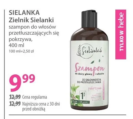 Szampon do włosów Sielanka Zielnik Sielanki pokrzywa promocja w Hebe
