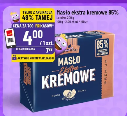 Masło ekstra kremowe 85% promocja w POLOmarket