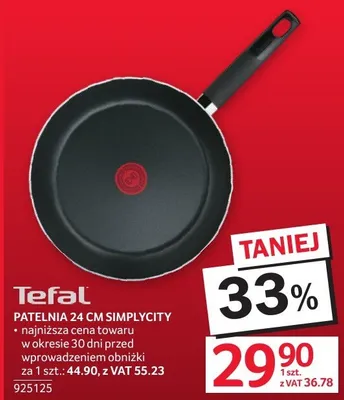 Patelnia 24 cm Simplycity Tefal promocja w Selgros