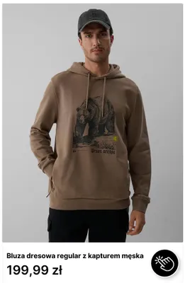 Bluza dresowa regular z kapturem męska 4F promocja w 4F