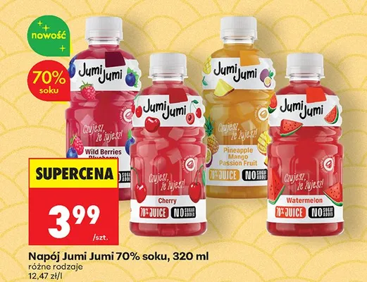 Napój Jumi Jumi 70% soku Wild Berries Blueberry promocja w Biedronka