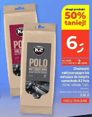 Chusteczki matujące do kokpitu samochodu K2 Polo promocja w Dealz