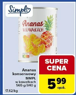 Ananas konserwowy w kawałkach promocja w Carrefour Express