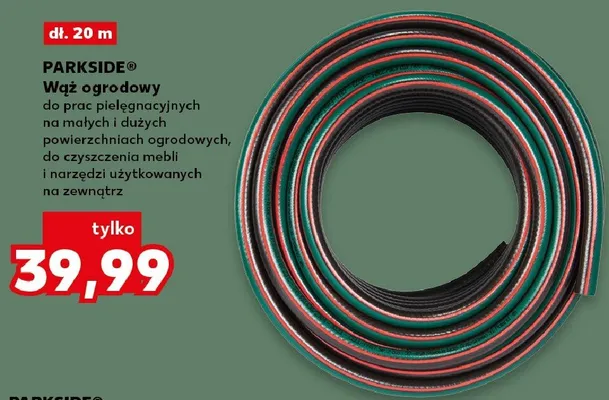 Wąż ogrodowy PARKSIDE dł. 20m promocja w Kaufland