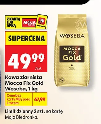 Kawa ziarnista Woseba Mocca Fix Gold promocja w Biedronka