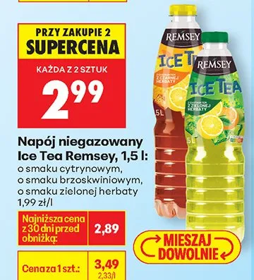 Napój niegazowany Ice Tea o smaku zielonej herbaty promocja w Biedronka