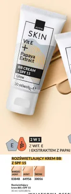 Rozświetlający krem BB Avon Skin Vit E + Papaya Extract Glow SPF 15 promocja w AVON
