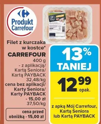 Filet z kurczaka w kostkach promocja w Carrefour
