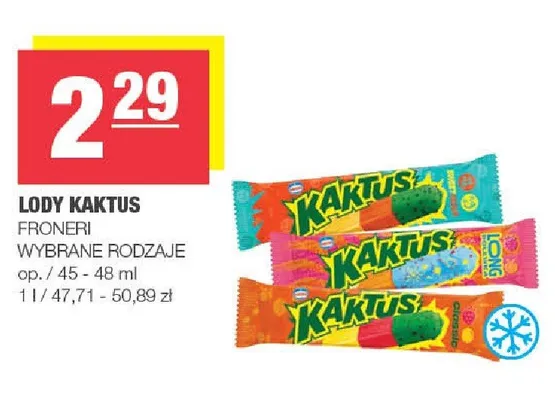 Lody Kaktus Froneri promocja w SPAR