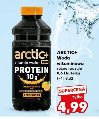 Woda witaminowa Arctic+ Protein mango-orange promocja w Kaufland