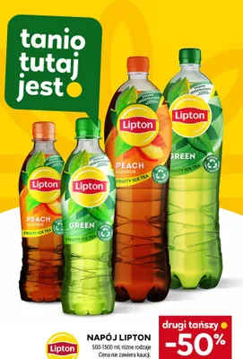 Napój Lipton Fruity Ice Tea Peach promocja w Stokrotka