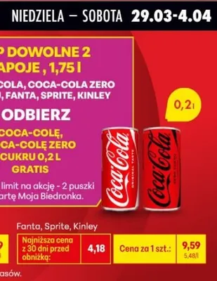 Napój gazowany 0.2 l promocja w Biedronka