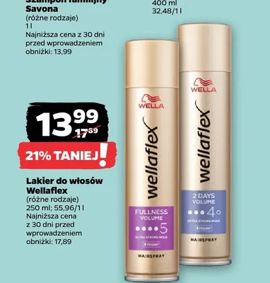 Lakier do włosów Wellaflex Fullness Volume promocja w Netto