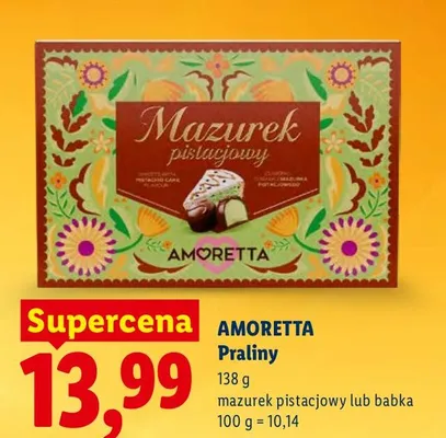 Praliny mazurek pistacjowy lub babka promocja w Lidl