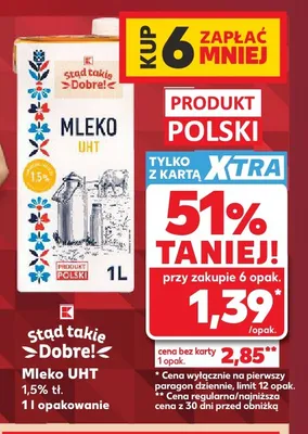 Mleko UHT Stąd takie Dobre! 1,5% promocja w Kaufland