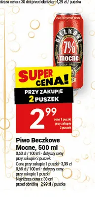 Piwo Beczkowe Mocne 500 ml promocja w Twój Market