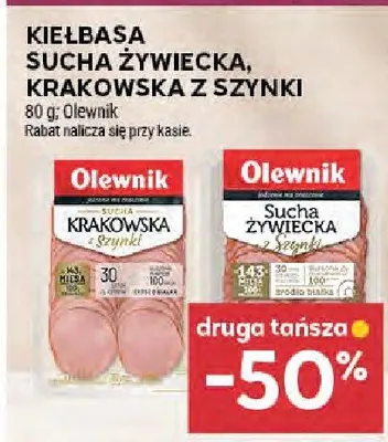 Kiełbasa sucha żywiecka Olewnik promocja w Stokrotka