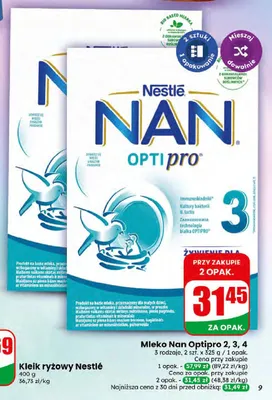Mleko Nestlé NAN Optipro 3 2-pak promocja w Dino