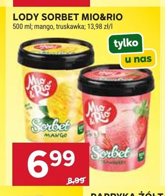 Lody sorbet Mio&Rio promocja w Stokrotka