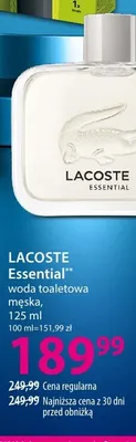 Woda toaletowa męska LACOSTE Essential promocja w Hebe