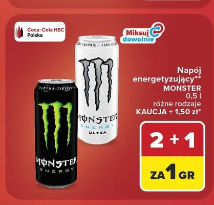 Napój energetyzujący Monster Energy promocja w Carrefour