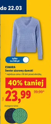 Sweter ażurowy damski promocja w Lidl