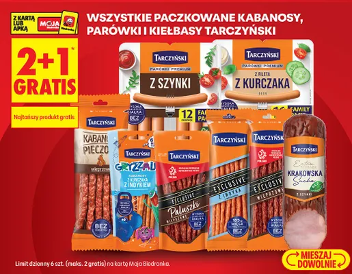 Parówki Premium z szynki Tarczyński promocja w Biedronka