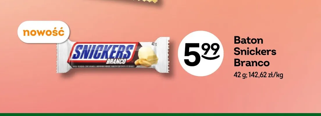 Baton Snickers Branco promocja w Żabka
