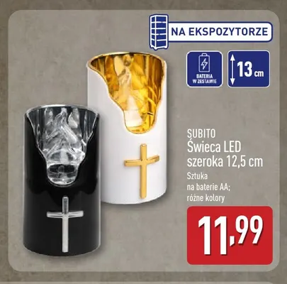 Świeca LED szeroka 12,5 cm Subito promocja w Aldi