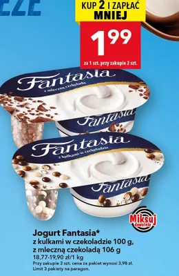 Jogurt z kulkami w czekoladzie promocja w LEWIATAN