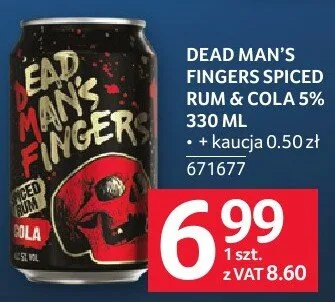 Rum Dead Man's Fingers Spiced Rum & Cola 5% 330 ml promocja w Selgros