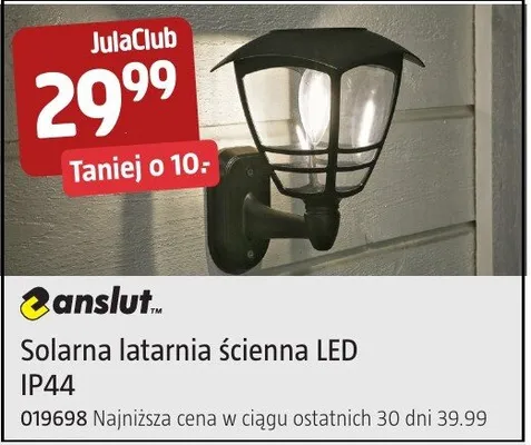 Solarna latarnia ścienna LED IP44 promocja w Jula