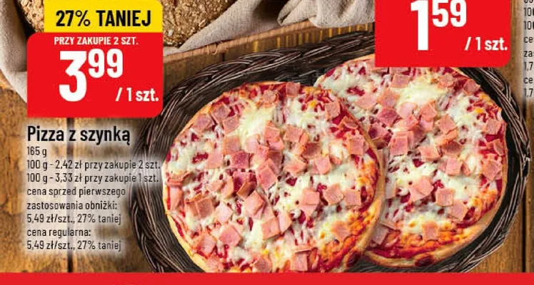 Pizza z szynką promocja w POLOmarket