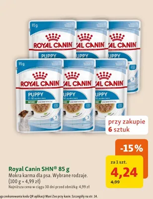 Mokra karma dla psa Royal Canin SHN Puppy Chunks in Gravy promocja w MAXI ZOO