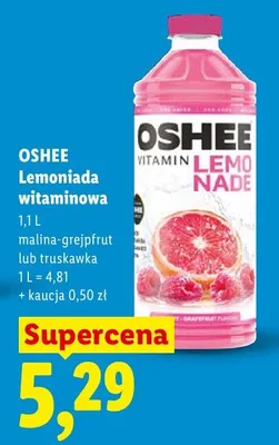 Lemoniada witaminowa truskawka Oshee promocja w Lidl
