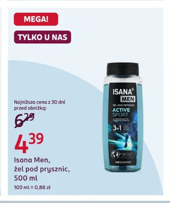 Żel pod prysznic Isana Men promocja w Rossmann