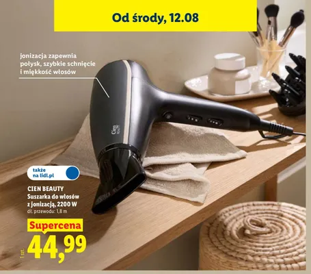 Suszarka do włosów z jonizacją Cien Beauty promocja w Lidl