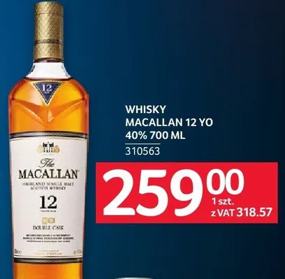 Whisky Macallan 12 YO 40% 310563 promocja w Selgros