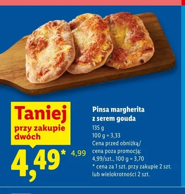 Pinsa margherita z serem gouda promocja w Lidl