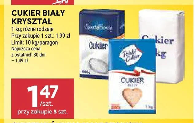 Cukier biały kryształ promocja w Stokrotka