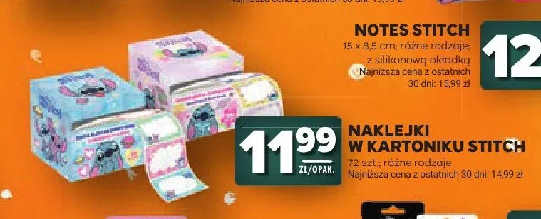 Naklejki w kartoniku Stitch promocja w Stokrotka