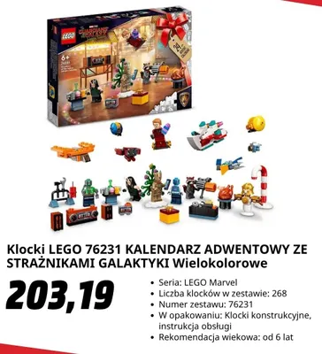 Klocki LEGO 76231 Kalendarz adwentowy ze Strażnikami Galaktyki wielokolorowe promocja w Media Markt