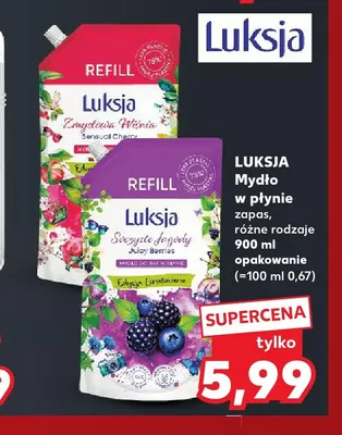 Mydło w płynie zapas Luksja Zmysłowa Wiśnia promocja w Kaufland