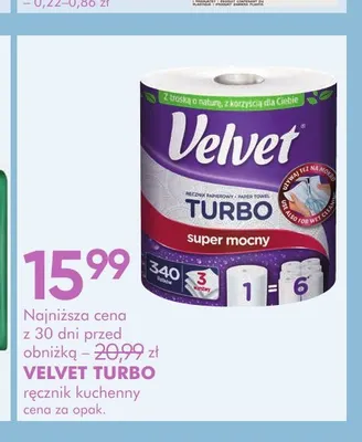 Ręcznik kuchenny Velvet Turbo promocja w Super-Pharm