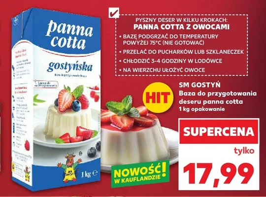 Baza do przygotowania deseru panna cotta SM Gostyń promocja w Kaufland